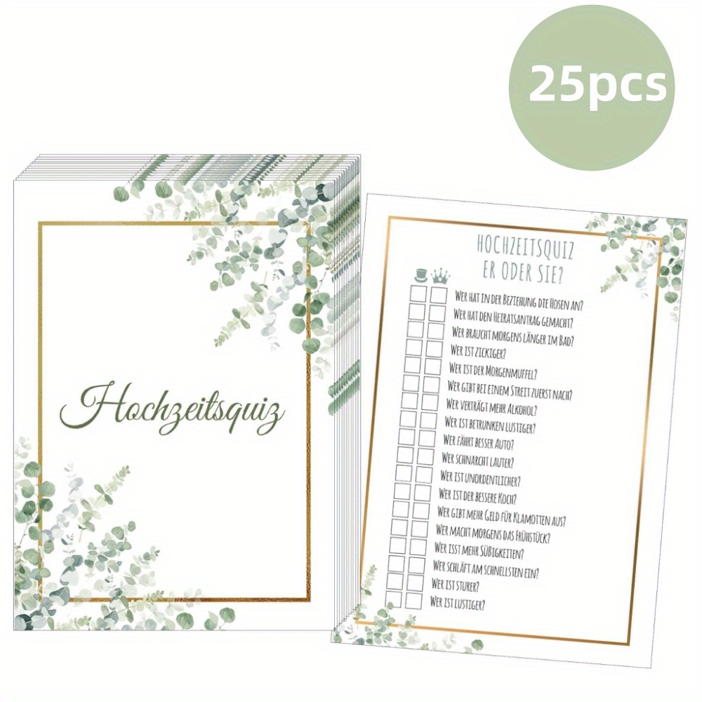 E-shop 25 Karten Deutsches Hochzeitsquiz, Hochzeitsspiel Braut oder Bräutigam, Hochzeitsspiele für Gäste, Hochzeitsspiel Braut Bräutigam,