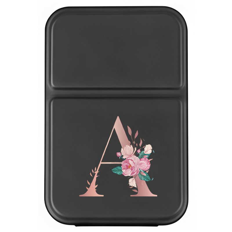 TEMU Specchio da trucco pieghevole 1 pz con stampa lettere A-Z e custodia in pelle PU, specchio da toeletta portatile da tavolo, specchio da trucco