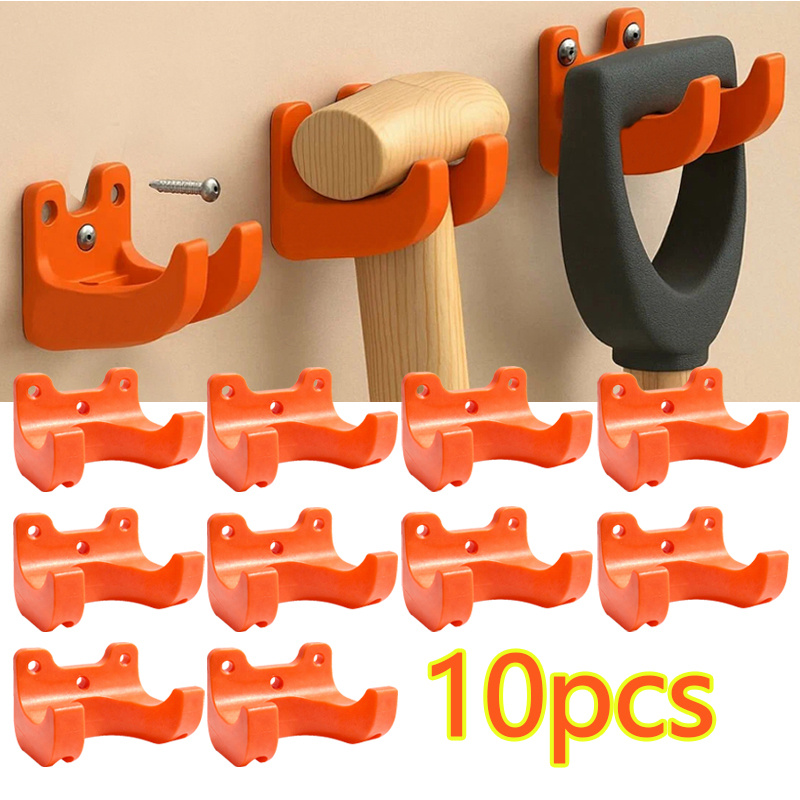 TEMU 10 Pezzi Ganci e Porta Attrezzi da Giardino ( 30 Viti) Diametro Scope/Pala/Rastrello/ (Compatibile con Attrezzi a ) Etc. Ganci e Viti Fissi per