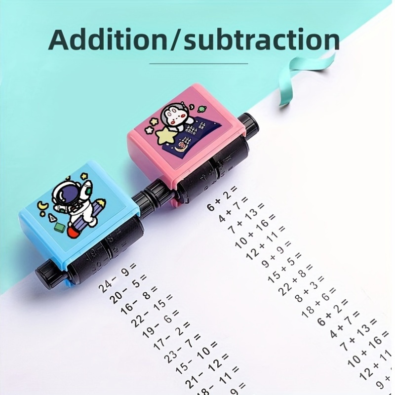 

2pcs Educational Math Stamp Set For , Teachers & - Reusable , , Multiplication & Division Tool, , Red/blue