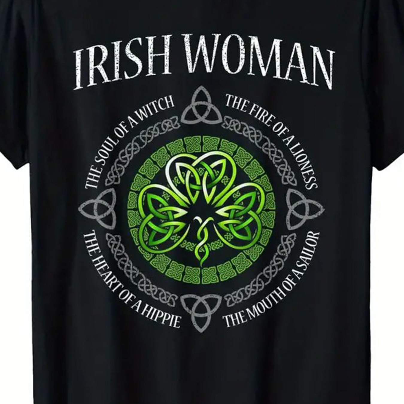 

1pc Irish Soul Clover Printed T-shirt - Casual Cotton Tee, Round Neck, Short Sleeve, Loose Fit, Digital Heat Transfer Design, Unisex For All , For Halloween