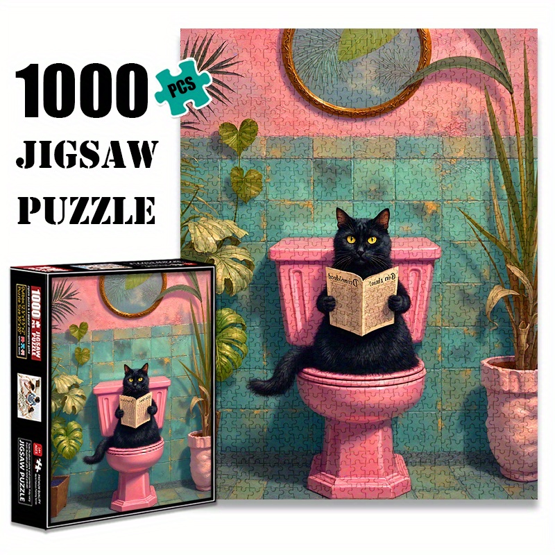 1000 Teile Katzen-Puzzle Für Erwachsene – Mosaik-Design, 50x70 Cm, Mit Poster