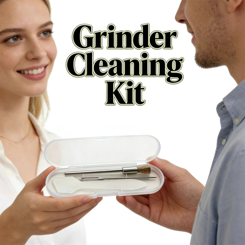high quality grinder cleaning kit with storage box portable grinder cleaning tool set including brush scraper cleaning needle travel friendly perfect gift for friends or   universal   grinders