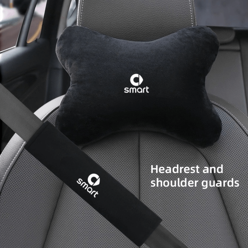 TEMU Car Seat Neck Pillow+ 26cm Seatbelt Shoulder Pad, Made Of Soft Plush Material, Protects The Cervical Spine, Is Comfortable And Breathable, And