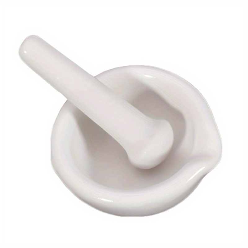 TEMU Ceramic Mortar And Pestle Set Manual Kitchen Grinding Bowl Tool For Spice Condiment Medicinal And Laboratory Use Construction