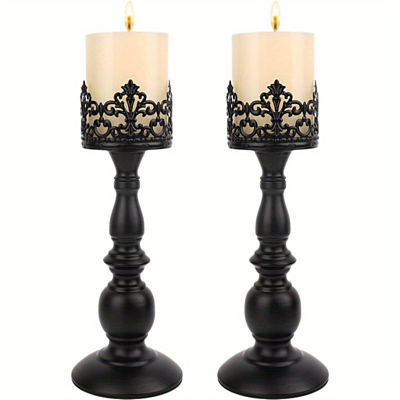TEMU 2 Iron Hollow Candlesticks, Royal Decorative Candle Holders, Suitable For Gothic, Modern And Country Style Decoration, Ideal For Home Decoration