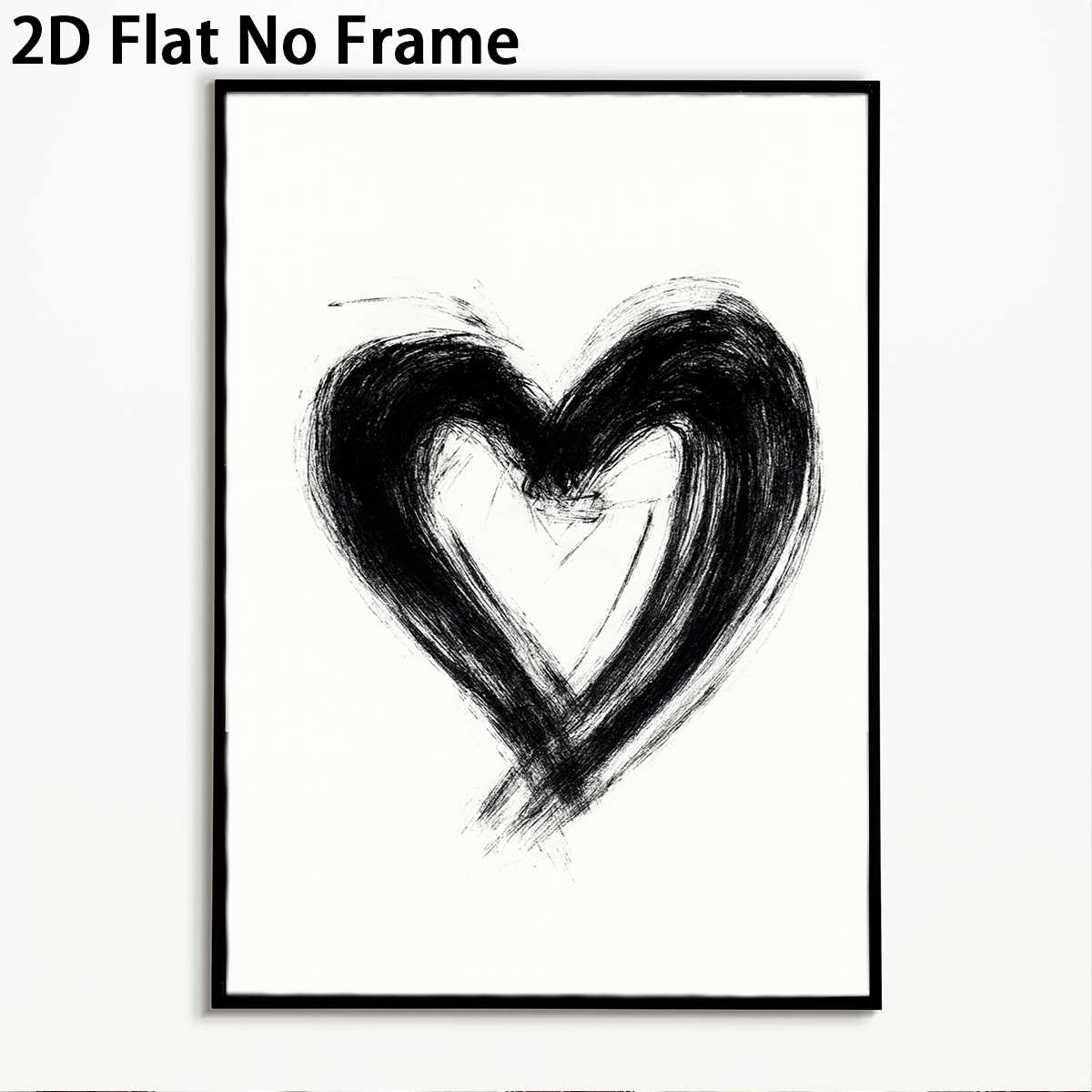 TEMU 1pc 2d Flat Prints Heart Theme Art Posters Minimalist Style Wall Decor Unframed Canvas Printing Home Decoration Hanging Pictures Room Decoration