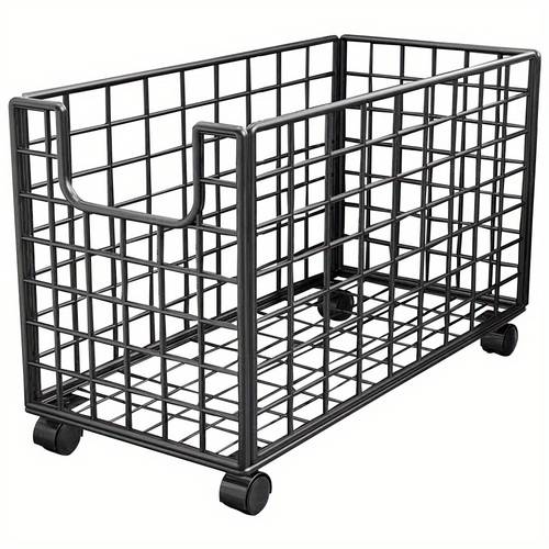 1pc metal storage basket with wheels multifunctional organizer for laundry bathroom and kitchen without lid baskets boxes and containers shelf baskets