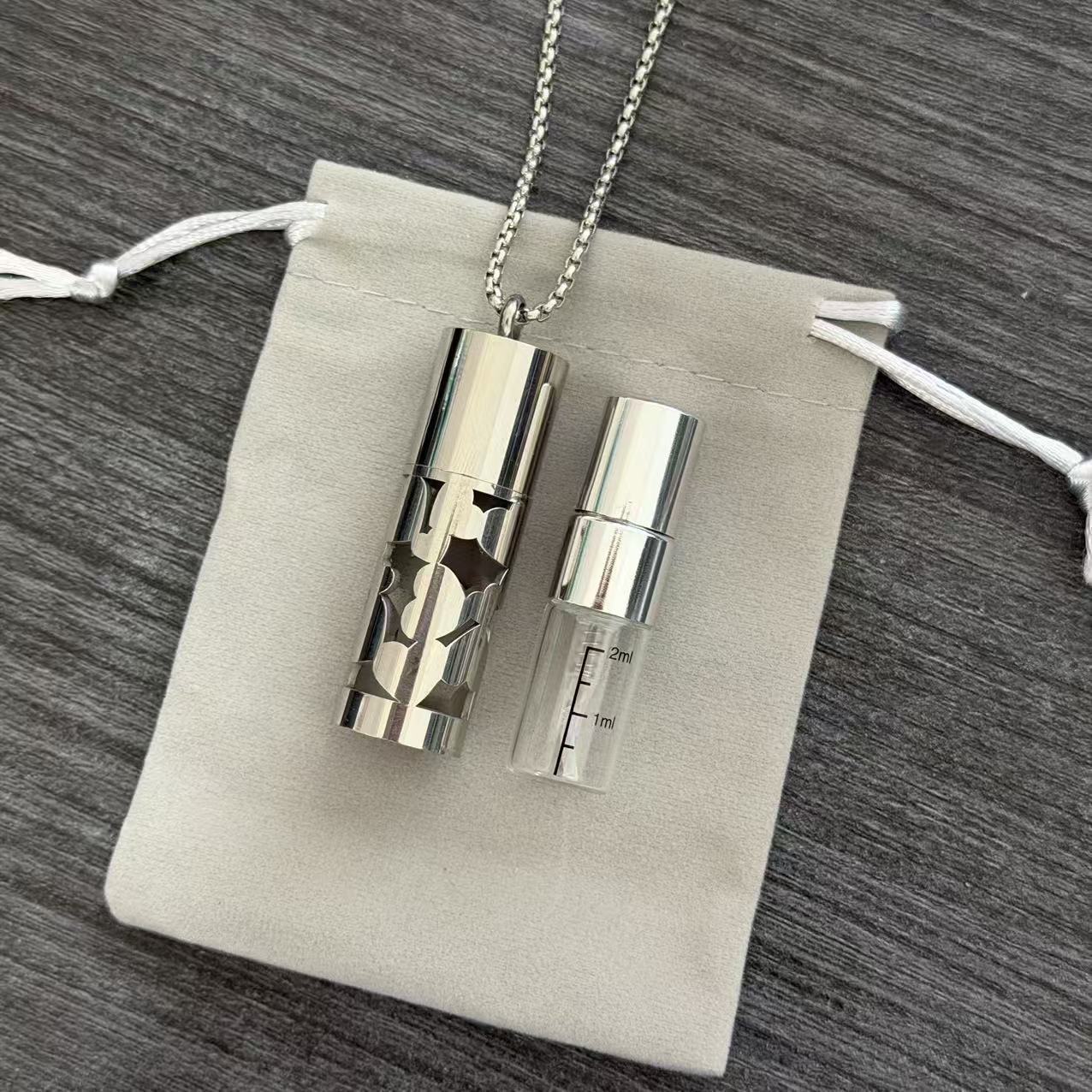 Detachable Stainless Steel Perfume Bottle Necklace