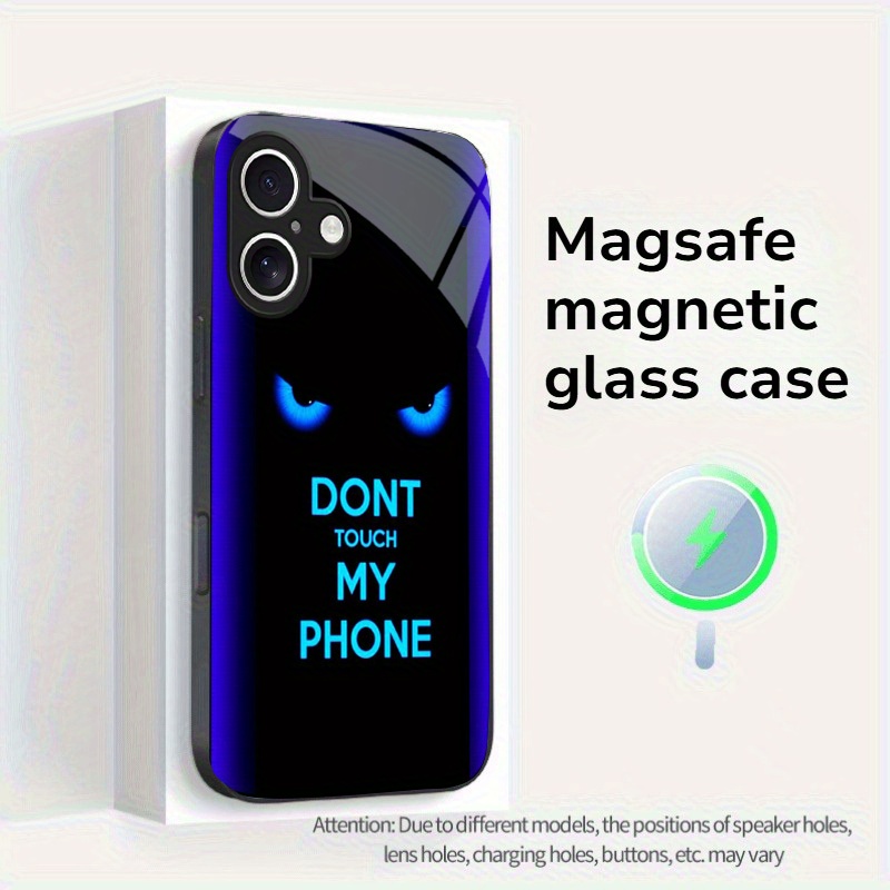 TEMU Phone Case: Fashionable Innovative Eye Warning Pattern Magnetic Tempered Glass Phone Case, Suitable For Iphone X/xr/xs/xs
