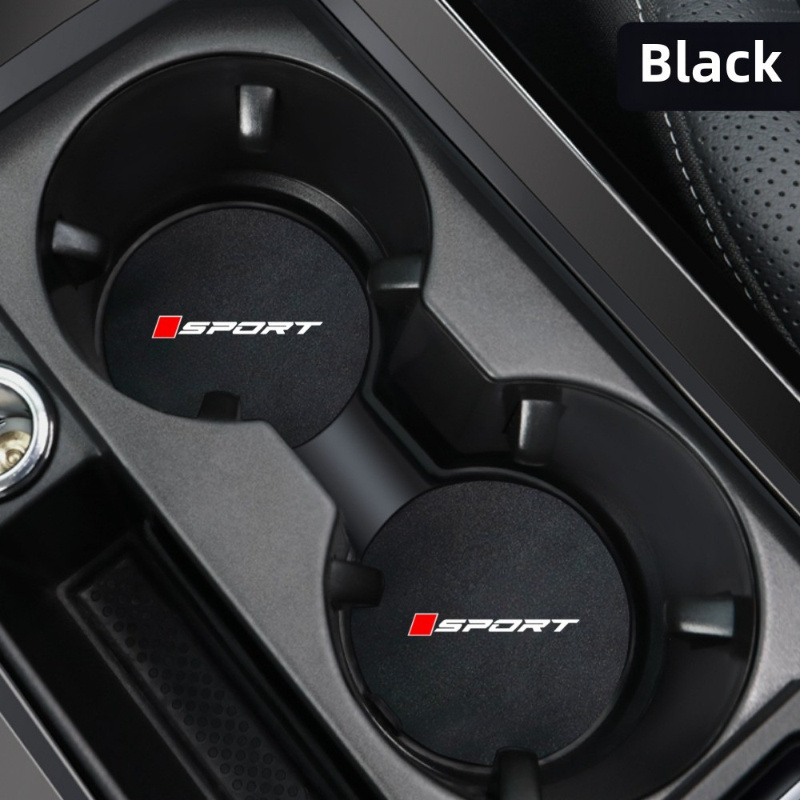 Image of 2pcs Car Water Coasters For Car, Console Of The Front And Rear Coasters Is Easy To Clean, Beautiful And Fashionable, And Pattern Is Suitable For Most Sports Models