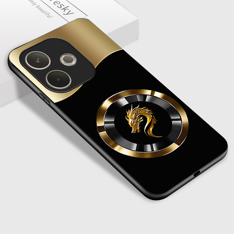 TEMU Custodia per telefono - Cover posteriore in vetro lucido e oro premium per OPPO A5 Pro con design