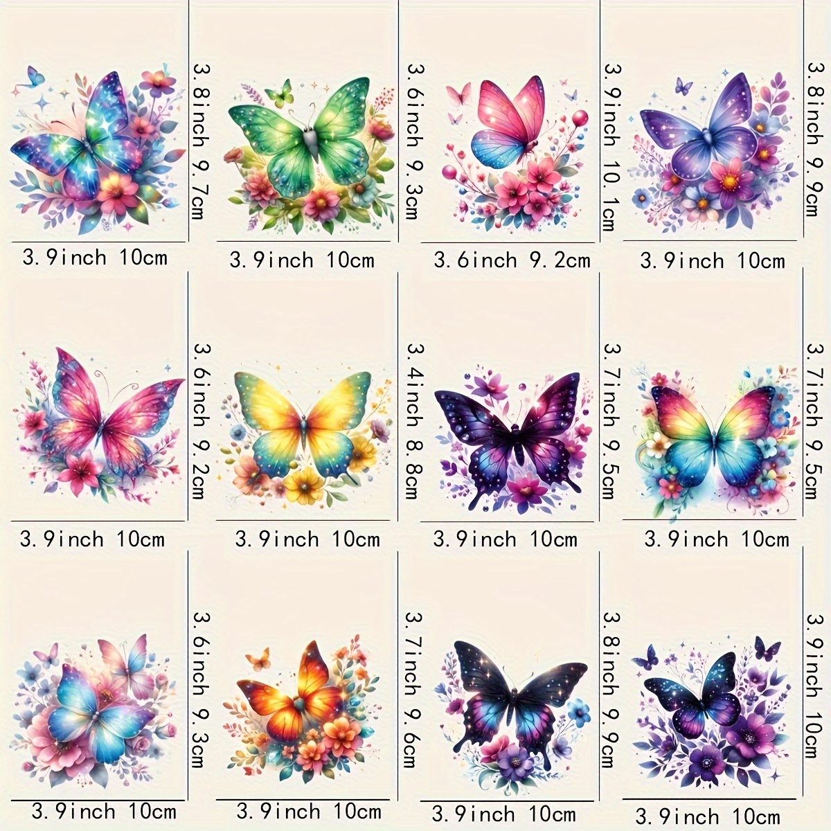 A Set Of 12 Colorful Iron-on Patches, Small Size - Washable Diy Fashion Patches Suitable For T-shirts, Hats, And Bags, Featuring A Design, Iron-on Prints, Diy, And Stylish Patches.