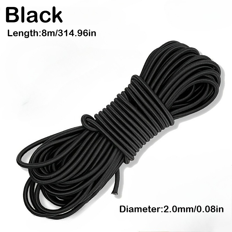 TEMU Durable Stretch Rope Featuring A Latex Core - 315 Inches Long, With A Thickness Of 20-28mm, Ideal For Fitness Bands, Crafting, And Clothing