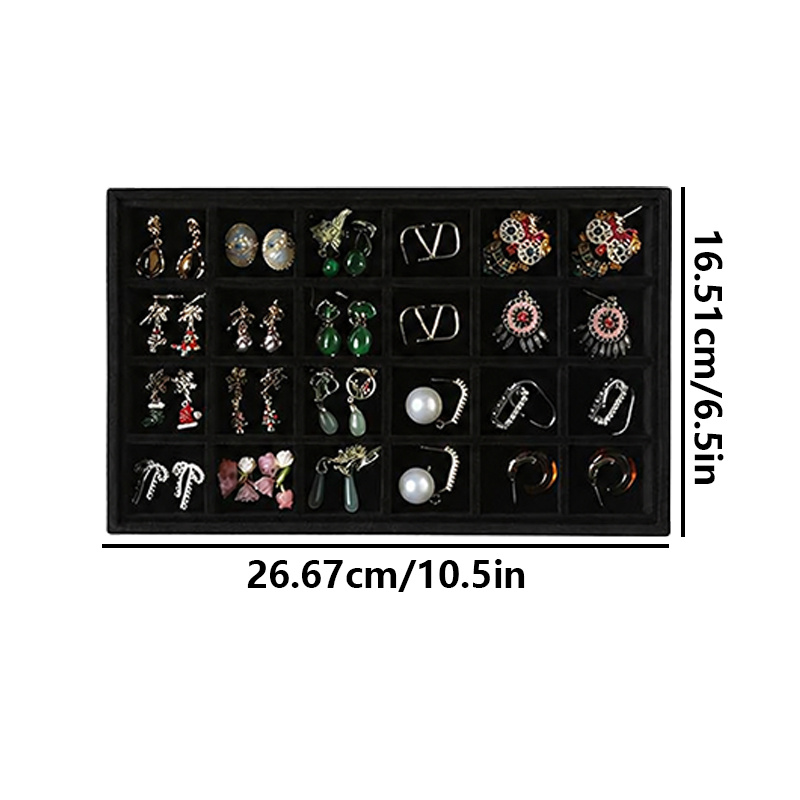 2pcs Stackable Velvet Jewelry Storage Tray, Gift for Her