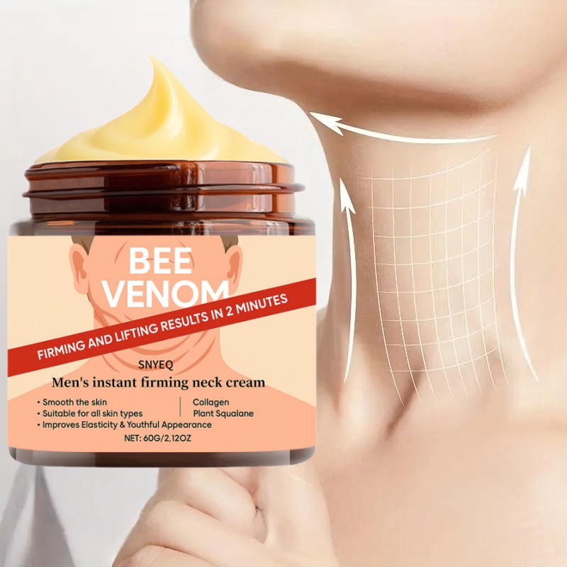 Instant Firming Neck Cream - Tightens Chin, Smooths, Suitable for Multiple Layers of Jawline, Lifting and Firmer with Plant Squalane, Retinol, Collagen & Bee Venom to Soften Beige from Within with Plant Squalane, Jawline Treatment, Antiaging Skincare, Lightweight Formula, Nongreasy Feel, Skincare Solution, Men’S Grooming, Beauty Routine - Image 8