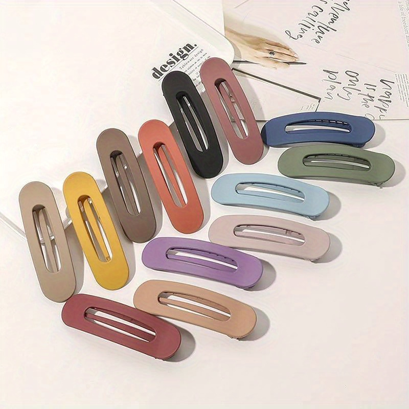 3pcs Ladies' Elegant Matte Large Hair Clip- Acrylic Anti-Slip Toothed Hairpin, Easy And Elegant Rectangular Hairpin, Stable And Fixed, Solid-Color Headpiece, Suitable for Daily And Formal Looks, Cute Hair Accessory, Smooth Surface