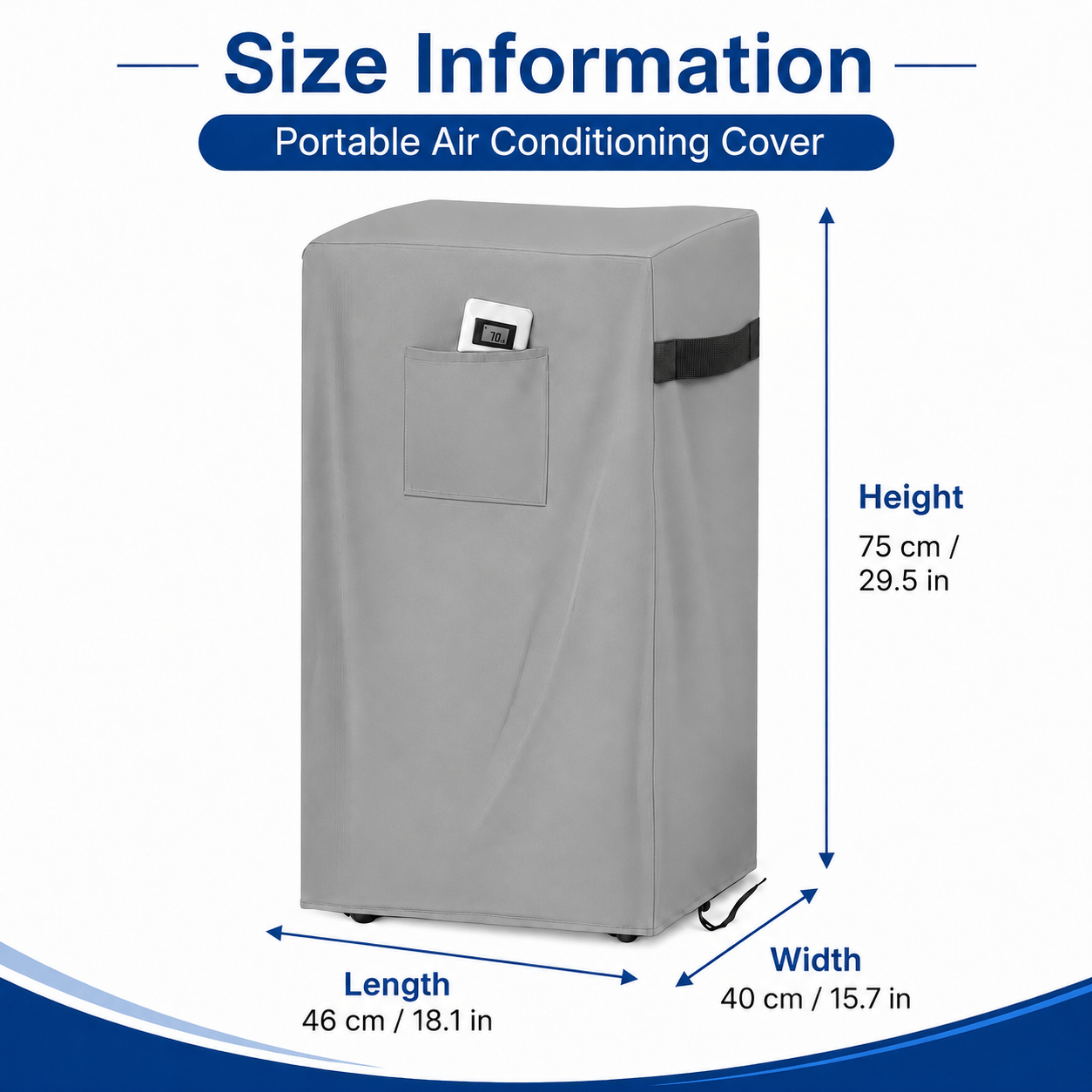 TEMU Housse de climatiseur portable - 2 couleurs disponibles (noir/), convient aux climatiseurs portables, convient aux climatiseurs portables pour