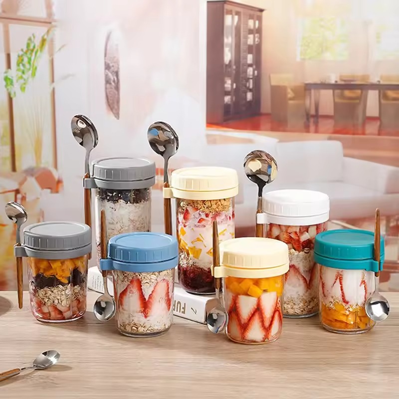 1pc oatmeal cup spoon milkshake yogurt cup portable glass - Temu