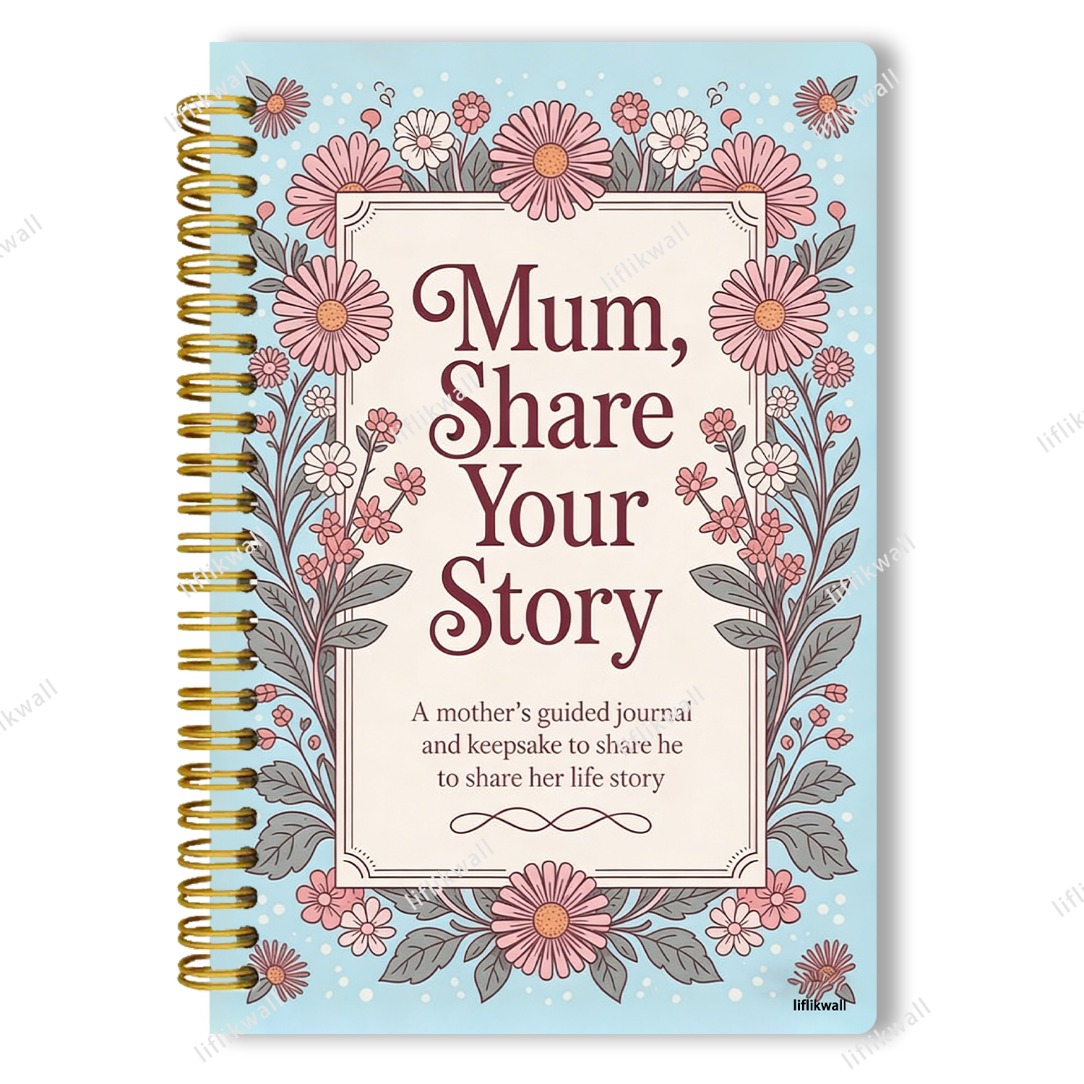 TEMU 1 Mother's Story Notebook - Diary, Guide Writing Gift, Mother' Story And Love Commemorative Book, Mother's Day Or Birthday Gift, Emotional