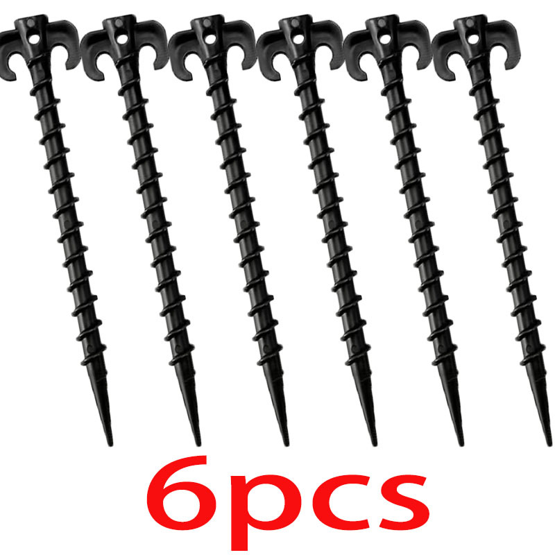 TEMU Piquets de sol multifonctionnels pour sable extérieur - (7.91 pouces de long) Piquets de tente coupe-vent à vis, marteau, outils essentiels pour