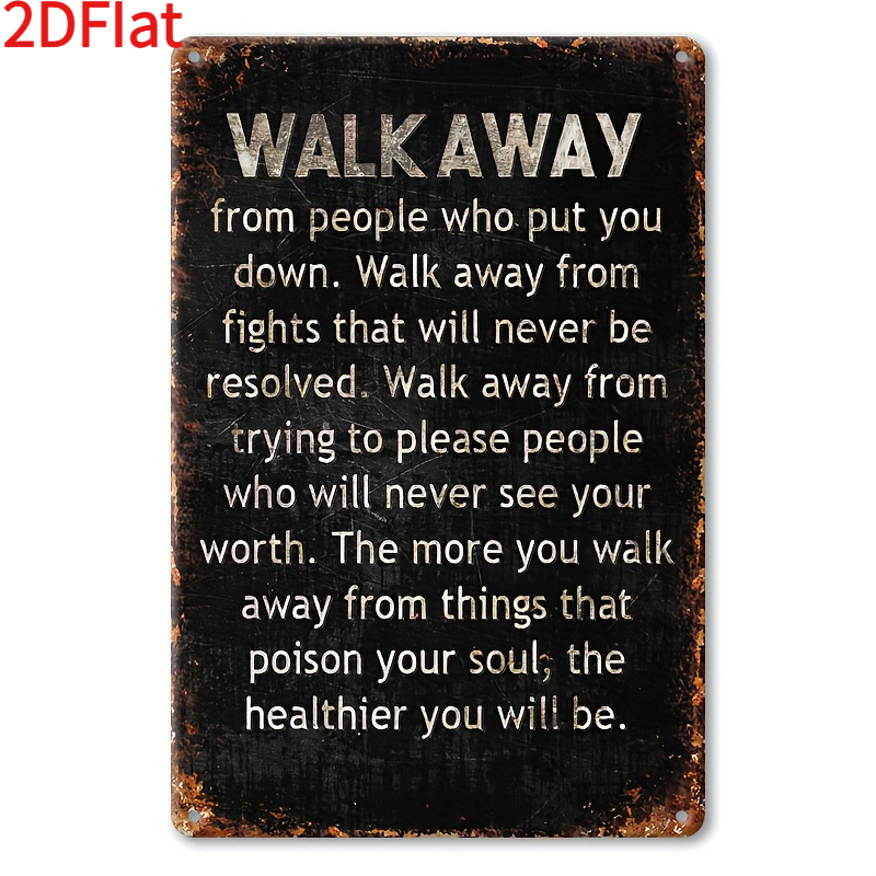 TEMU Plaque murale plate 2D en bois rustique avec panneau de citations inspirantes en anglais - Plat 2D adapté pour café, décoration - Convient pour