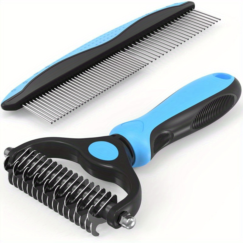 2pcs heavy duty pet grooming kit with metal comb brush long matte hair remover for dogs cats curly thick coat shedding detangling brush for   bichon frise shih tzu pomeranian dog brush for shedding and grooming dog comb for grooming dematting comb for cats shedding brush dog combs for grooming dog grooming combs dog brushes for shedding and grooming dog brushes for shedding and cleaning deshedding comb veterinary supplies   for animals Product details 0