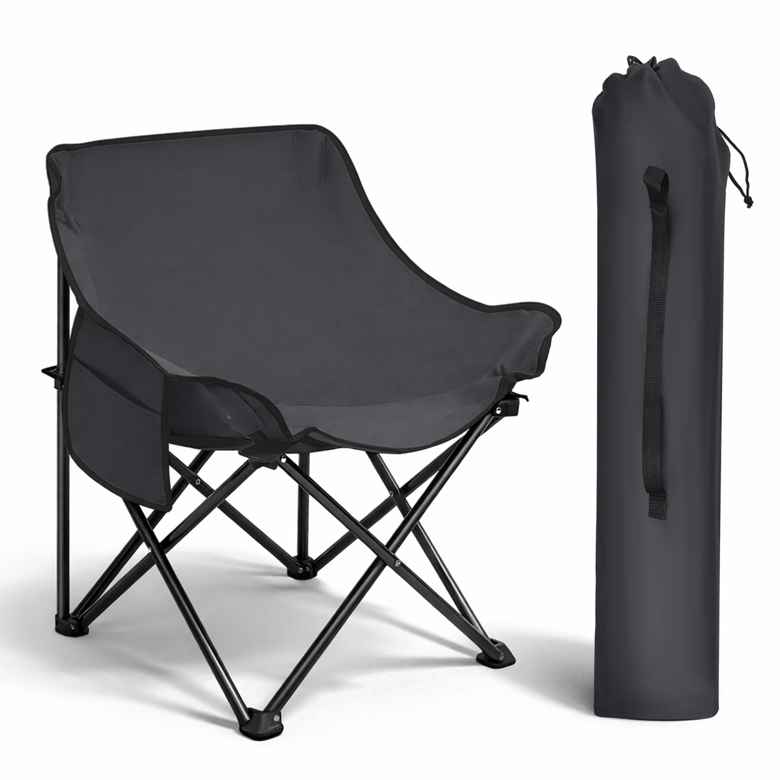 Image of Sunula Folding Chair - Lightweight, Foldable Camping Chair For On The Go, Includes Practical Carry Bag, Ideal For The Garden, Hiking, Picnic Or Outdoor Activities