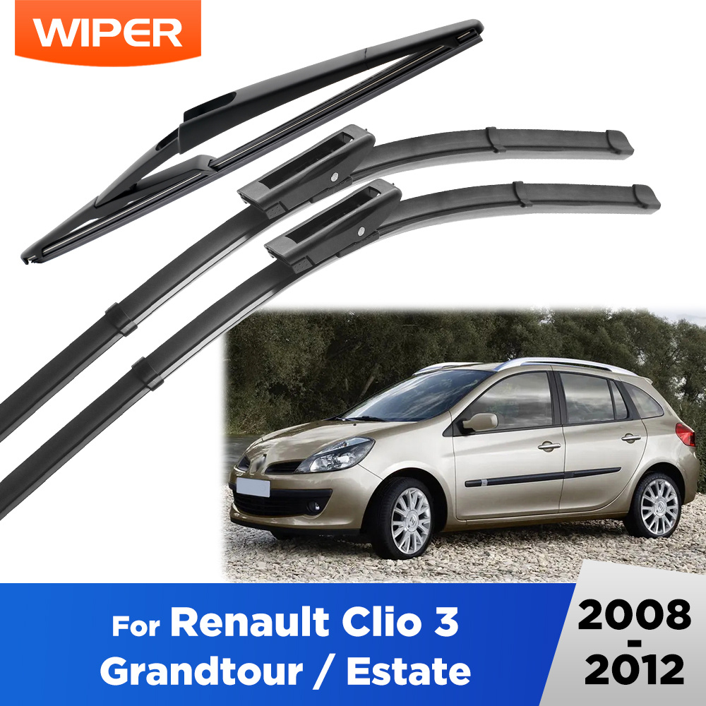 za for Renault Clio 3 2008 - 2012 brisalci LHD sprednjih in zadnjih brisalcev vetrobransko steklo okenske krtače 24"+16"+12