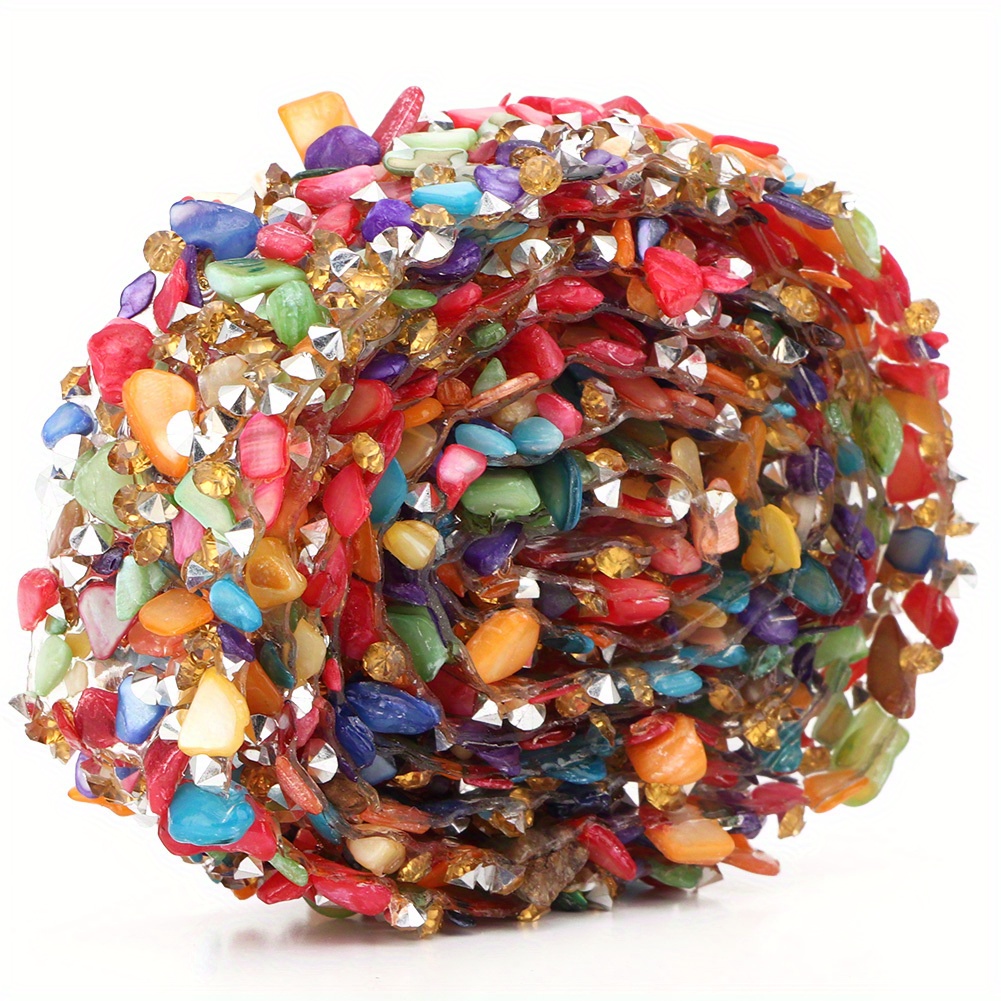 

Ruban de Garniture en Strass Multicolore Vibrant de 1m - Bande et Colorée de Pierres pour l'Artisanat DIY, la Couture, la Décoration de Robes et de Bijoux, Ruban pour l'Artisanat