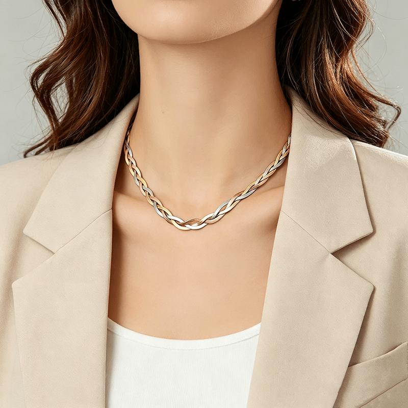 Women's Golden Plated Thick Hook Closure Chain Necklace