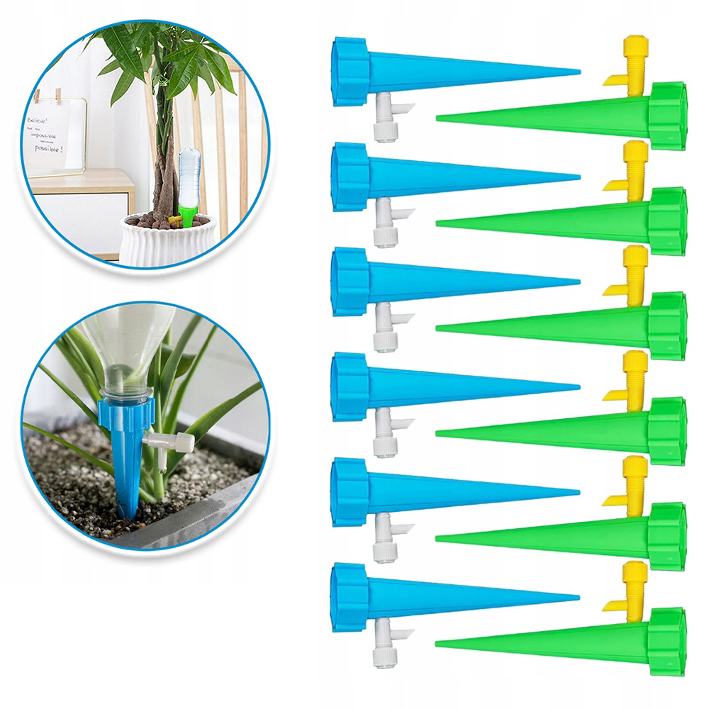 Plant Self Watering Spikes 30 Pack Adjustable Drip Irrigation Set With Control Valve Automatic Watering For Garden Indoor Outdoor Plants