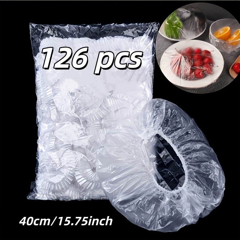 Image of Upgrade 126pcs Composite Color/transparent White Wrap Disposable Bags For Covering, Plastic Packaging For Fruit, Kitchen Additions, Colorful Living, 3 Size Options, Keep From Mixing, Christmas Special