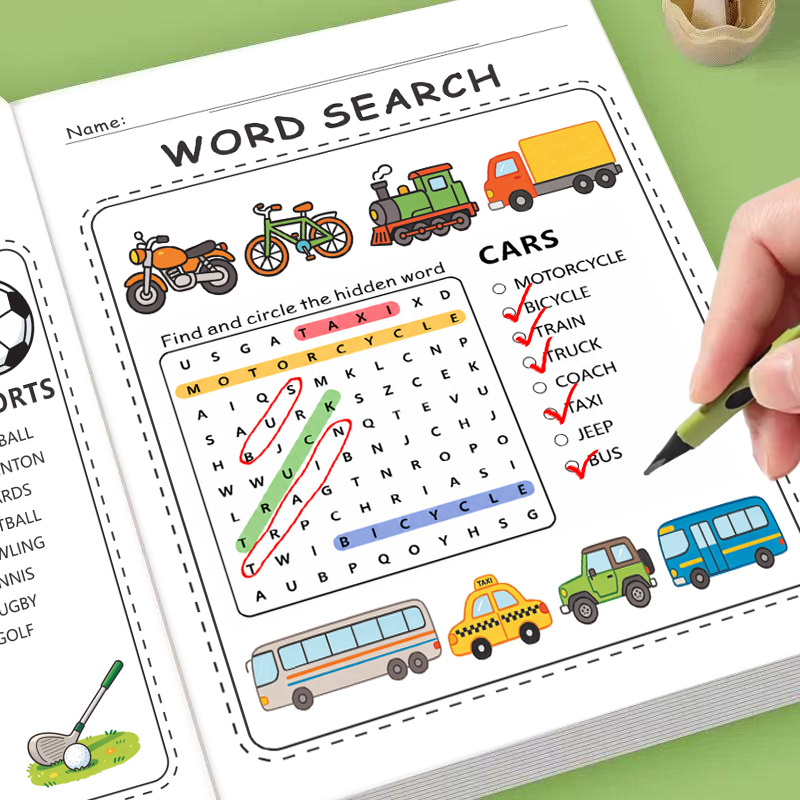 200+ Word Puzzles Workbook for Children