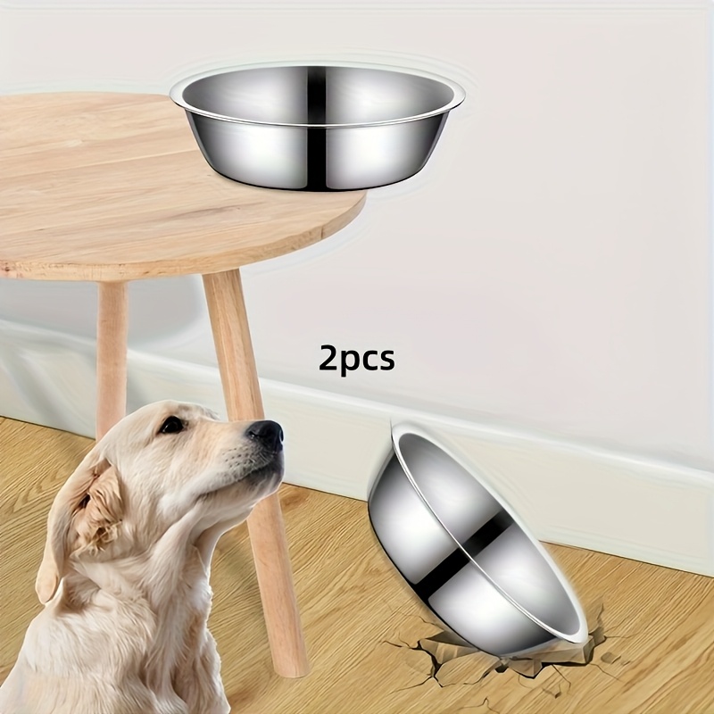 E-shop 2-teiliges Haustierfutternapf-Set aus Edelstahl (Ständer nicht enthalten) | Universelle Fress- Wassernäpfe mit großem Fassungsvermögen für Hunde