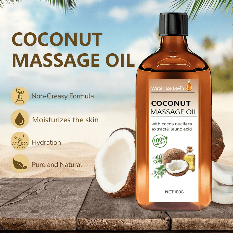 Coconut Moisture Massage Oil - Moisturizing And Hydrating, Smooth And Creamy Light Beige, Suitable for Diffusers And Humidifiers, Long-Lasting Fragrance, Suitable for Face, Body Relaxation, Massage And Light Beige And Hair Care