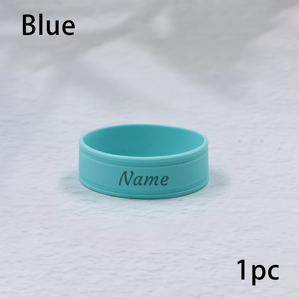 TEMU 1pc/2pcs Personalized Bottle Labels, Custom Water Bottle Name Bands, Reusable Silicone Cup Straps, Personalized Silicone Bottle Sleeves, Gifts