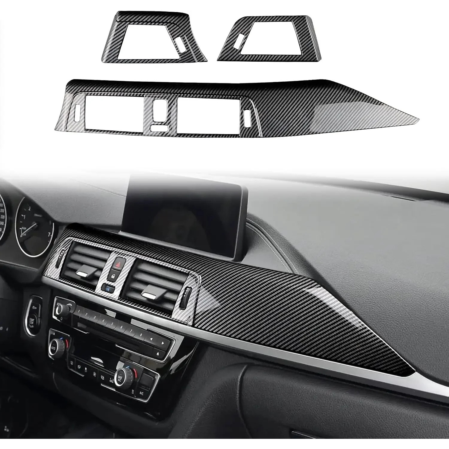 TEMU For F30 F31 F32 F33 F34 F36 2013-2018 Car Dashboard Air Outlet Cover Trim Set Carbon Console Vent Accessories