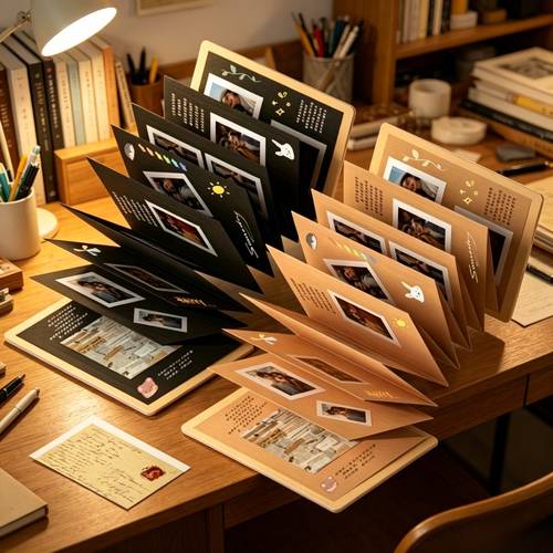3pcs vintage folding photo album with metal holes sketchbook memory storage book