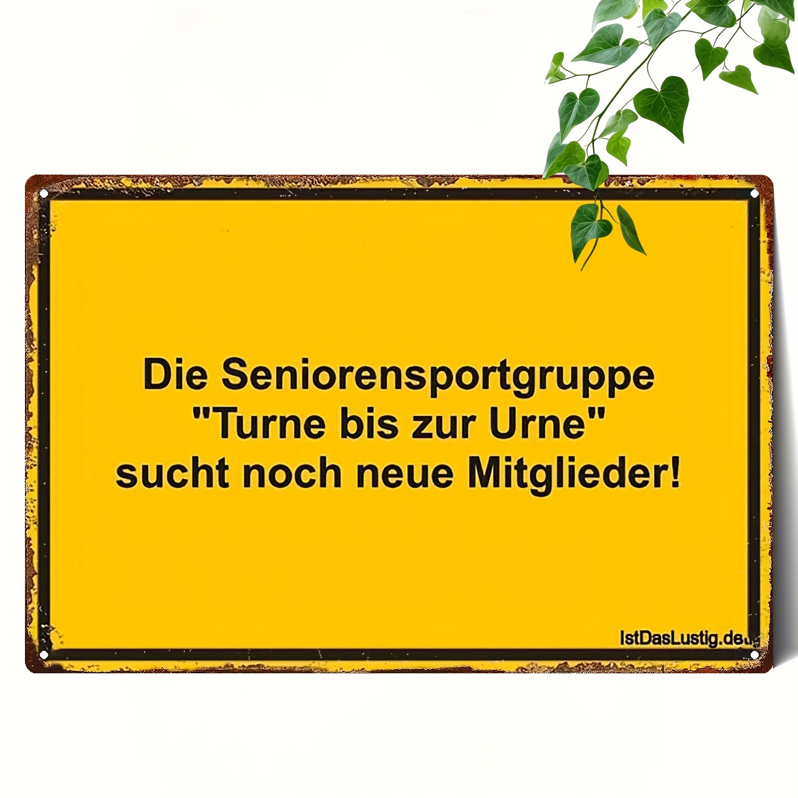 TEMU 2D-flaches Wandschild mit deutschem Spruch, geeignet für Zuhause, Bar, Café & Außenbereich – Vintage künstliches Schild in deutscher Sprache mit