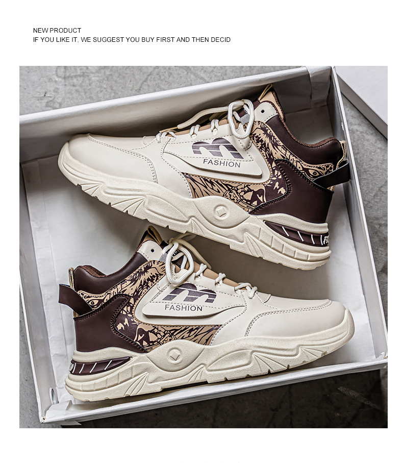 Zapatillas Casuales de Caña Alta para Hombre - Ligeras, Cómodas, Antideslizantes, Ideales para Correr con Forro de Tela Transpirable, Suela de Goma Duradera y Diseño Marrón/Elegante para Gimnasio, Entrenamiento y Actividades al Aire Libre, Zapatos de Gimnasio