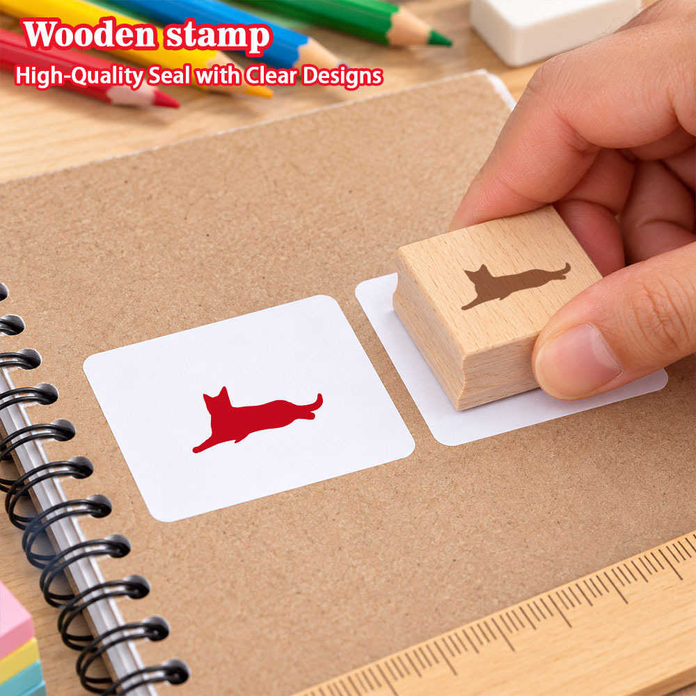 Small Rectangular Wooden Stamp for Journals and Scrapbooking
