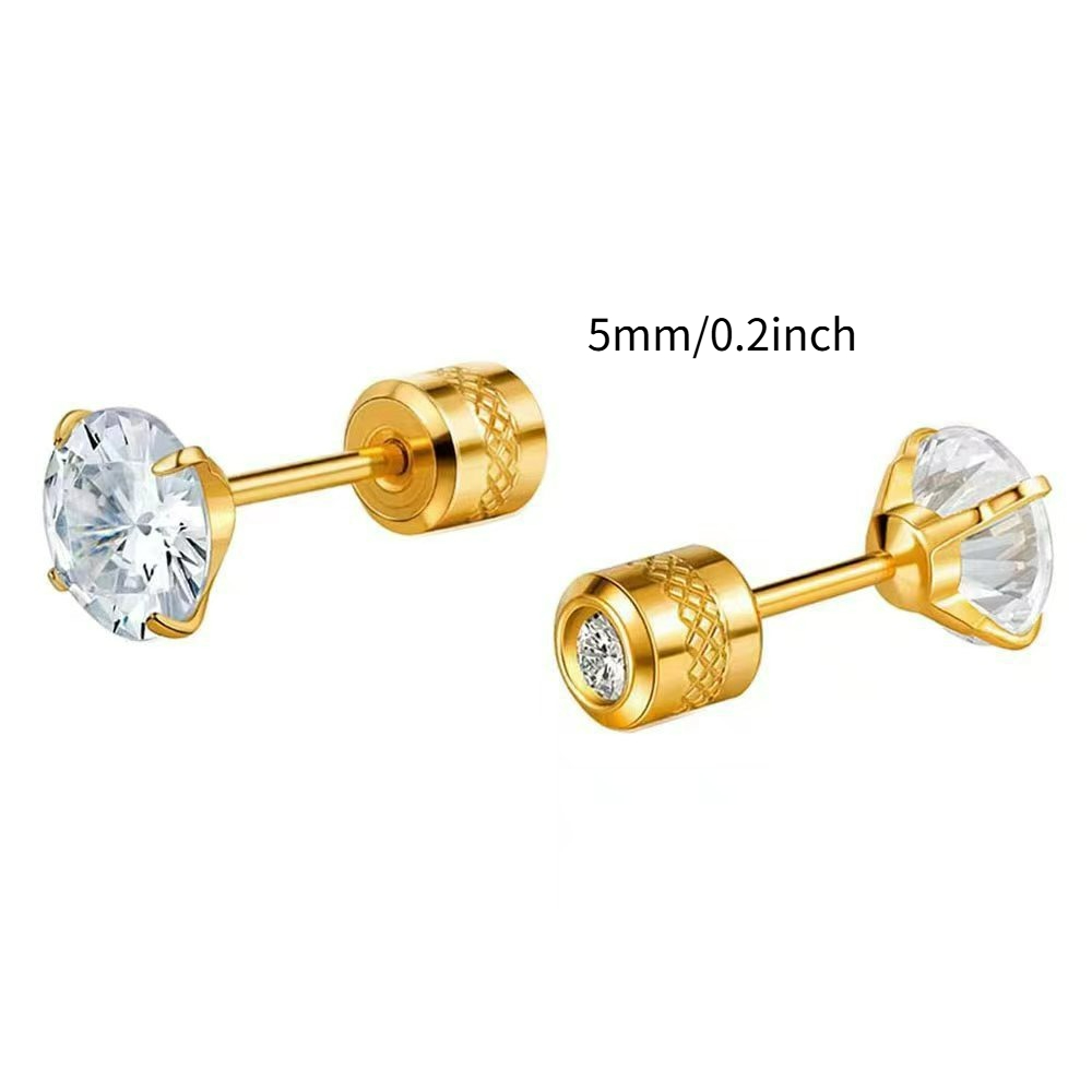 High-End 316 Stainless Steel Ear Studs for Women, Versatile Design