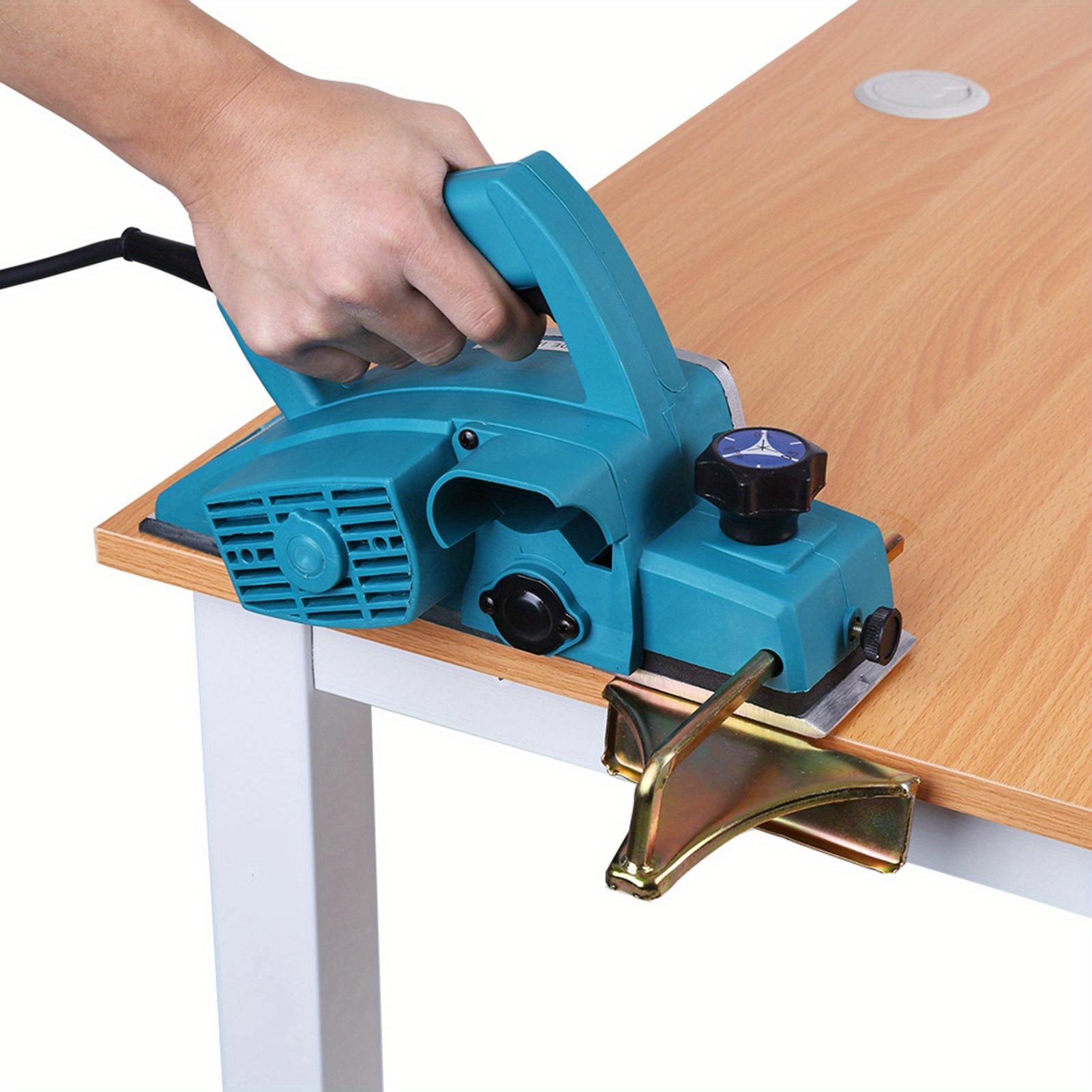 1pc electric wood planer 800w handheld power tool with 13000 16000rpm 110v us plug aluminum copper smooth flat self locking labor saving for home furniture diy and carpenters power tools woodworking details 2