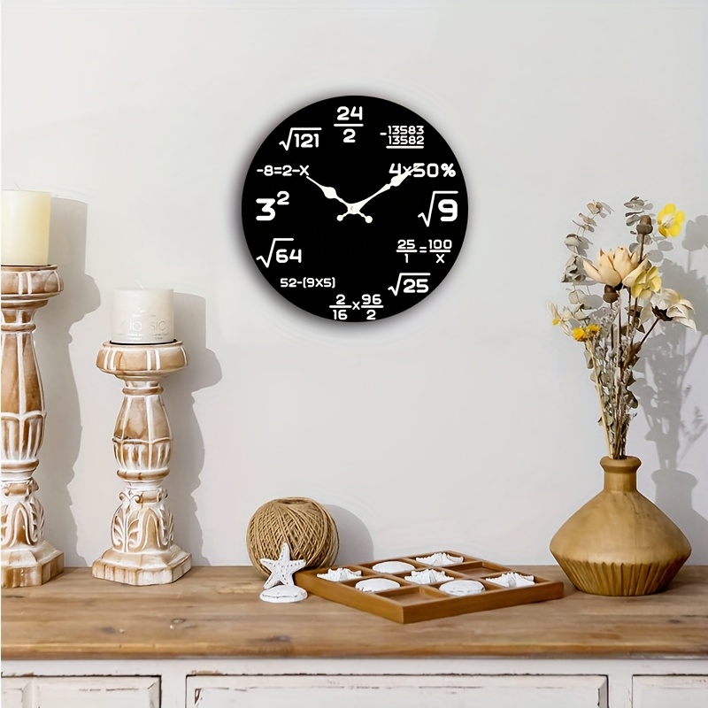 Math-themed clock detail