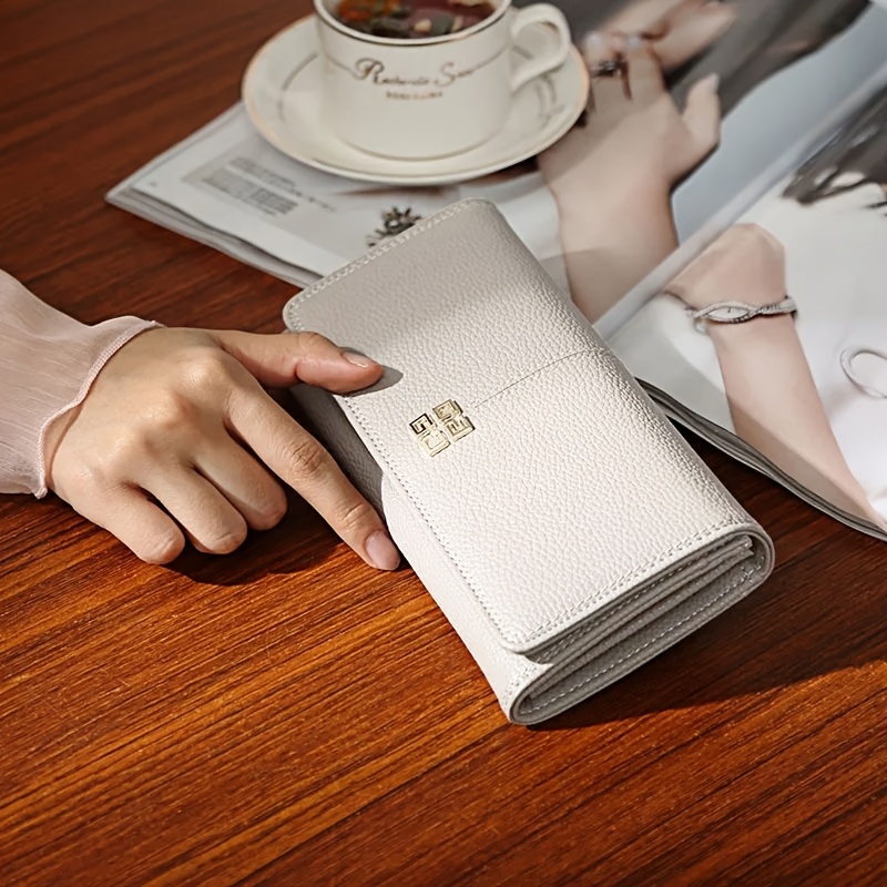 Image of New Women's Long Wallet, Fashionable Coin Purse, Casual Wallet, Card Holder, Simple Clutch Bag For