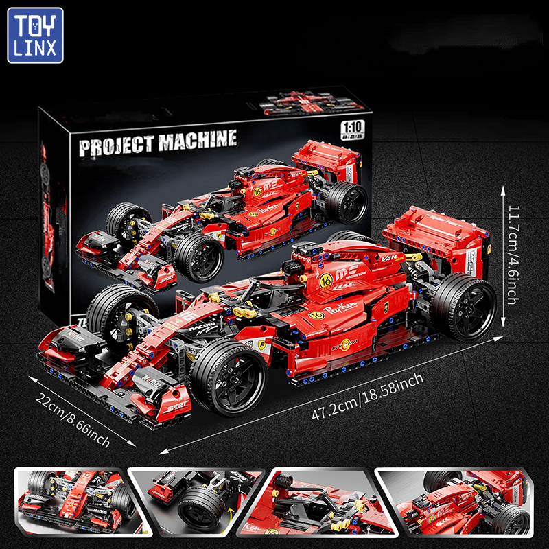 1163pcs 1:10 scale! Red   Building Blocks, Modular Yan Heart, Assembled Field and  , Give You   of Racing at Speed. Christmas Halloween New Year s Day gifts for   collection display