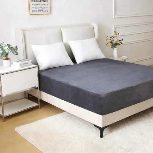 velvet fleece fitted sheet twin size ultra soft plush bed sheet 16 deep pocket breathable comfortable dark