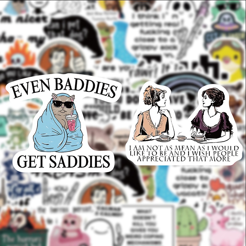 50pcs sticker set internet memes meme fun graffiti stickers journal decoration guitars helmets skateboards luggage notebooks laptops