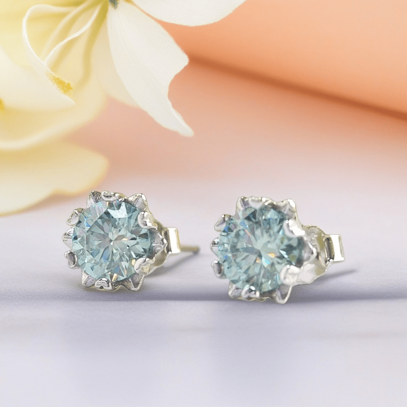 Unisex 0.5/1 Carat 925 Silver Moissanite Snowflake Earrings